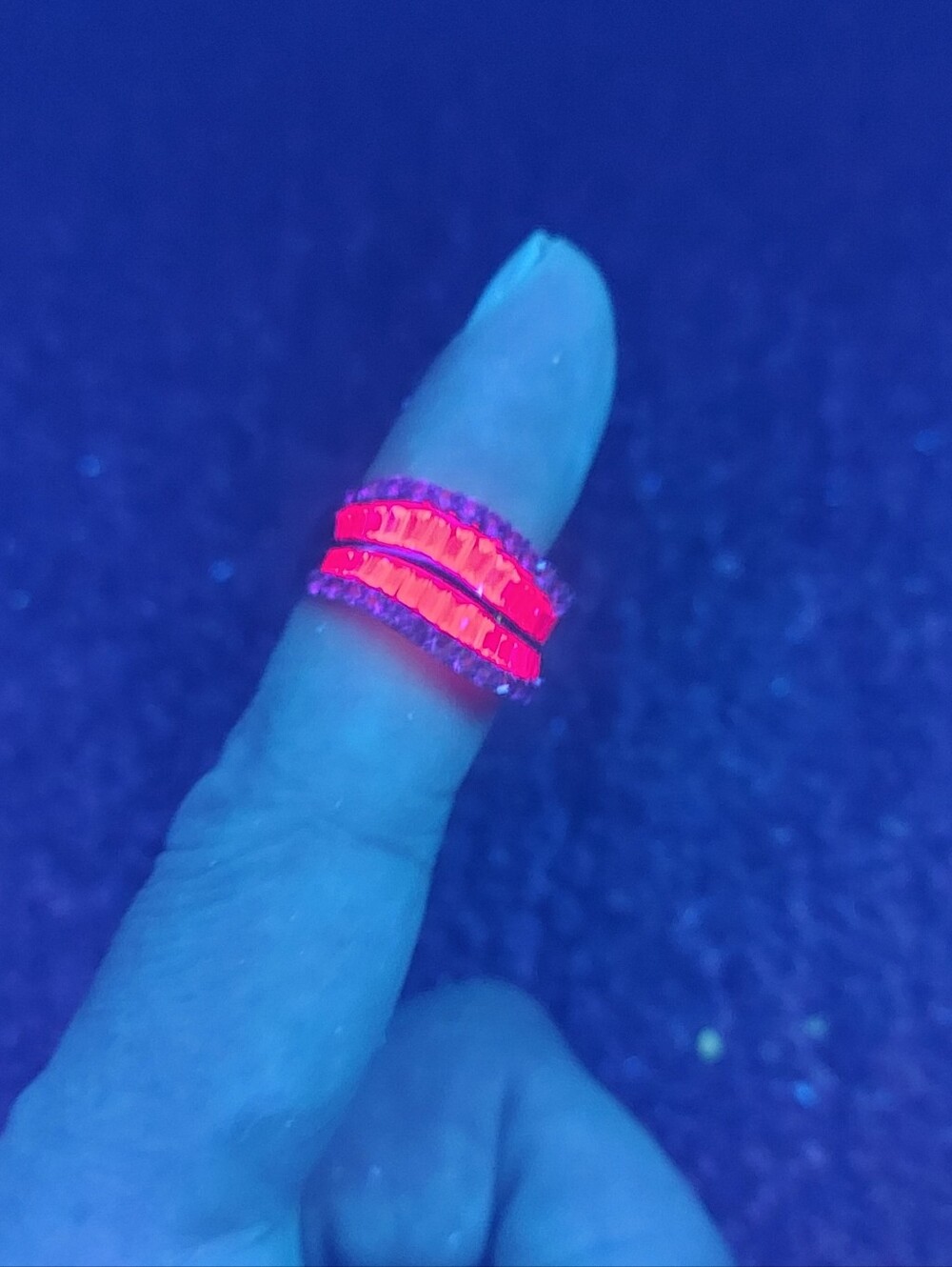 STERLING SILVER RUBY & DIAMOND RING BAGUETTE CUT RUBY & ROUND CUT DIAMONDS 8½ - Picture 16 of 16